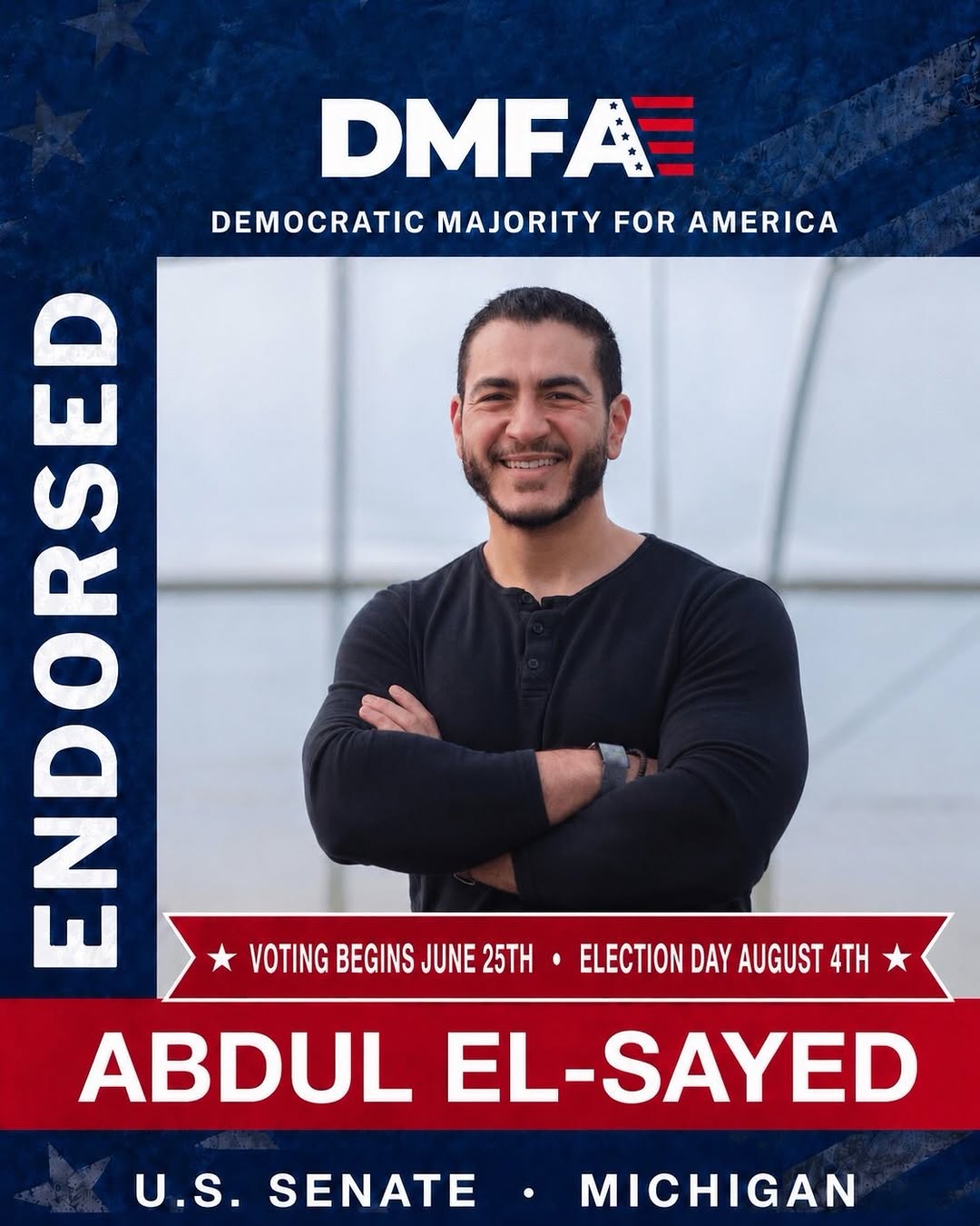 DMFA endorses Abdul El-Sayed for U.S. Senate, Michigan